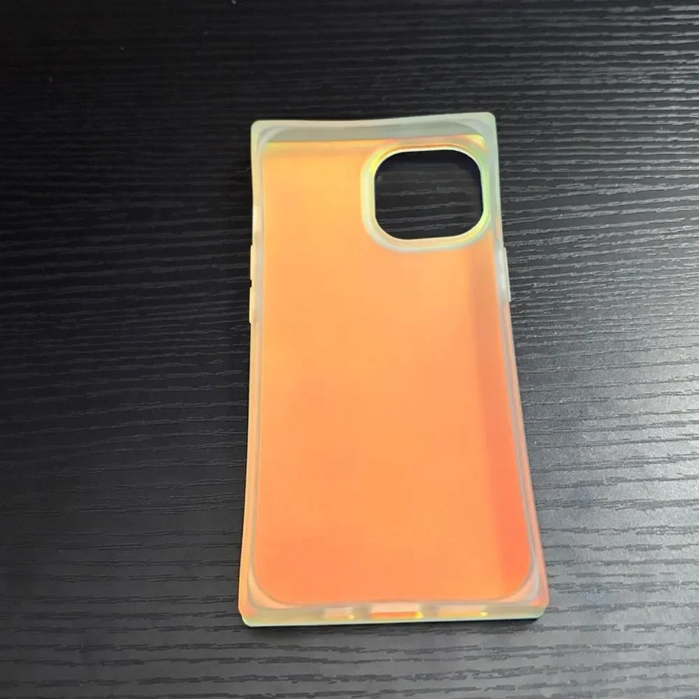 Flaunt Square Iridescent Satin iPhone Case, iPhone 15